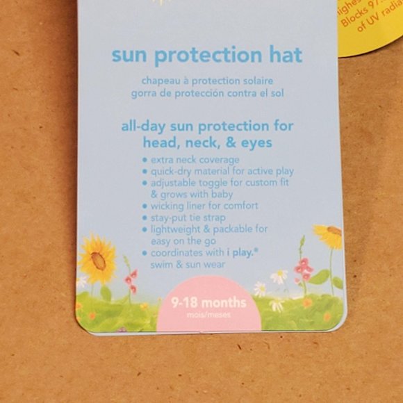 I Play Sun Protection Hat 9-18 Months Green - Picture 9 of 10